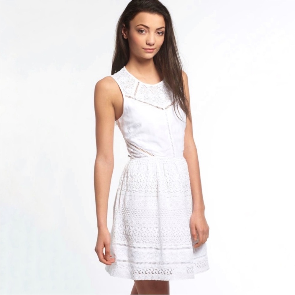 Superdry Lace Panel Skater Dress Extra Small